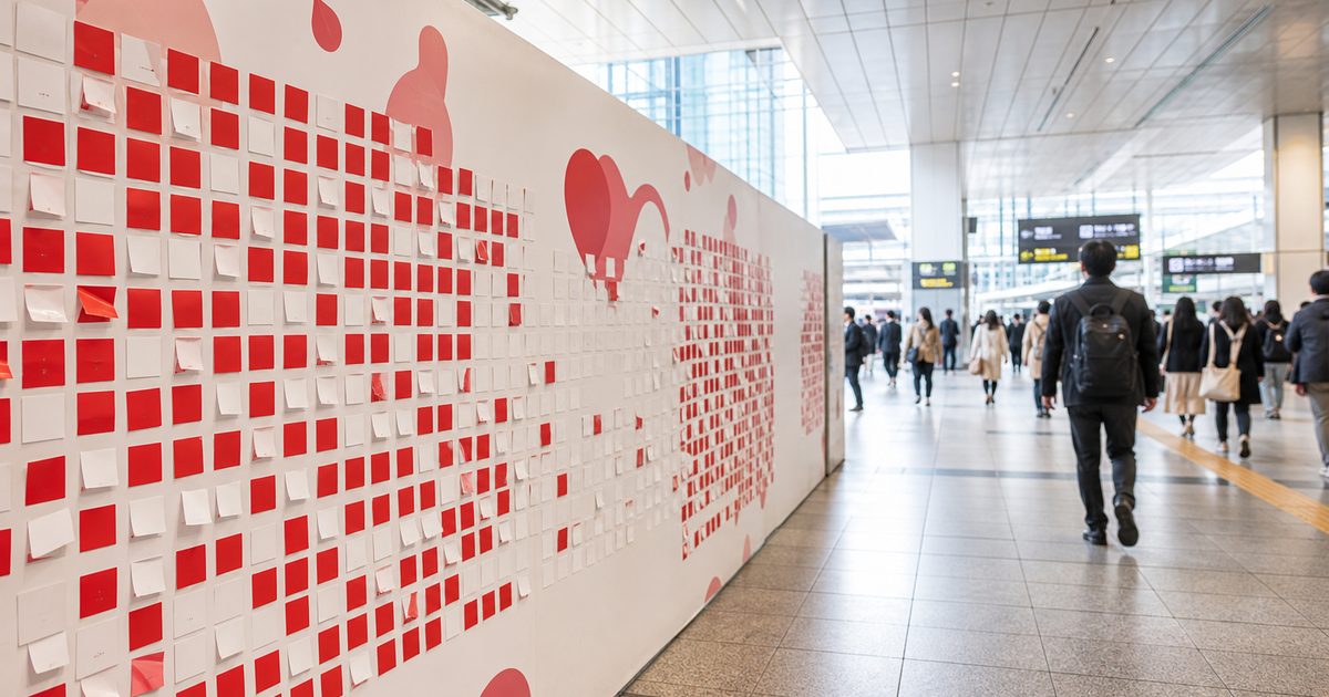2026年の献血の日に全国7都市で展開されるピールオフ広告の編集イメージ